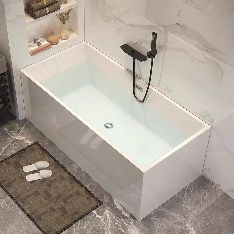 Baño japonés acrílico cuadrado, pequeño apartamento familiar independiente, hotel de burbujas profundas, bañera sin costuras, Mini baño