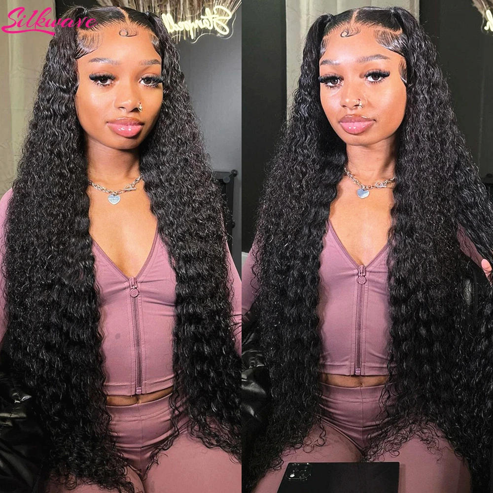 40 Inch Deep Wave Frontal Wig 13x6 Hd Water Wave Lace Front Human Hair Wig 360 Full Lace Curly Wigs Brazilian Remy Wig For Women