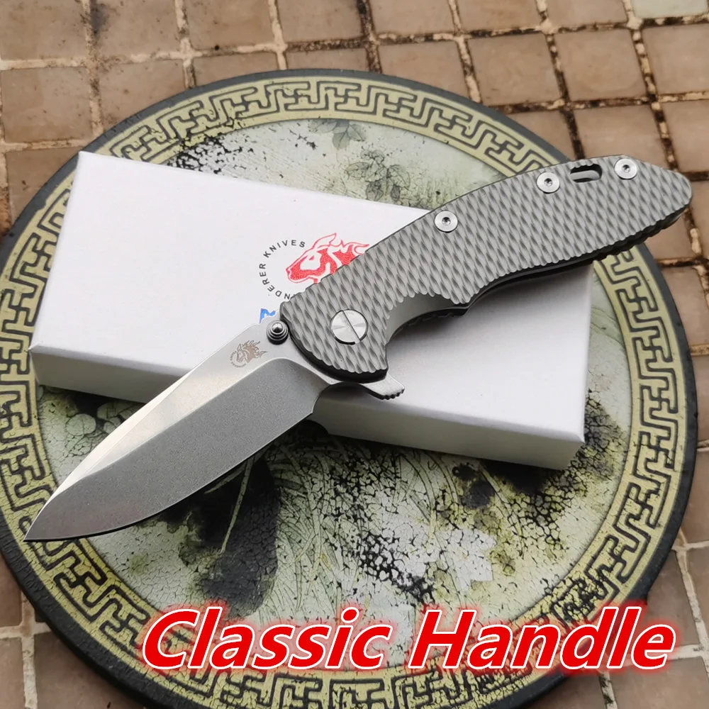 JUFULE Mark 20CV Logo Hinderer XM18 Titanium Handle Ceramic Bearing Folding Knife Tactical Pocket Camping Hunt Outdoor EDC Tool