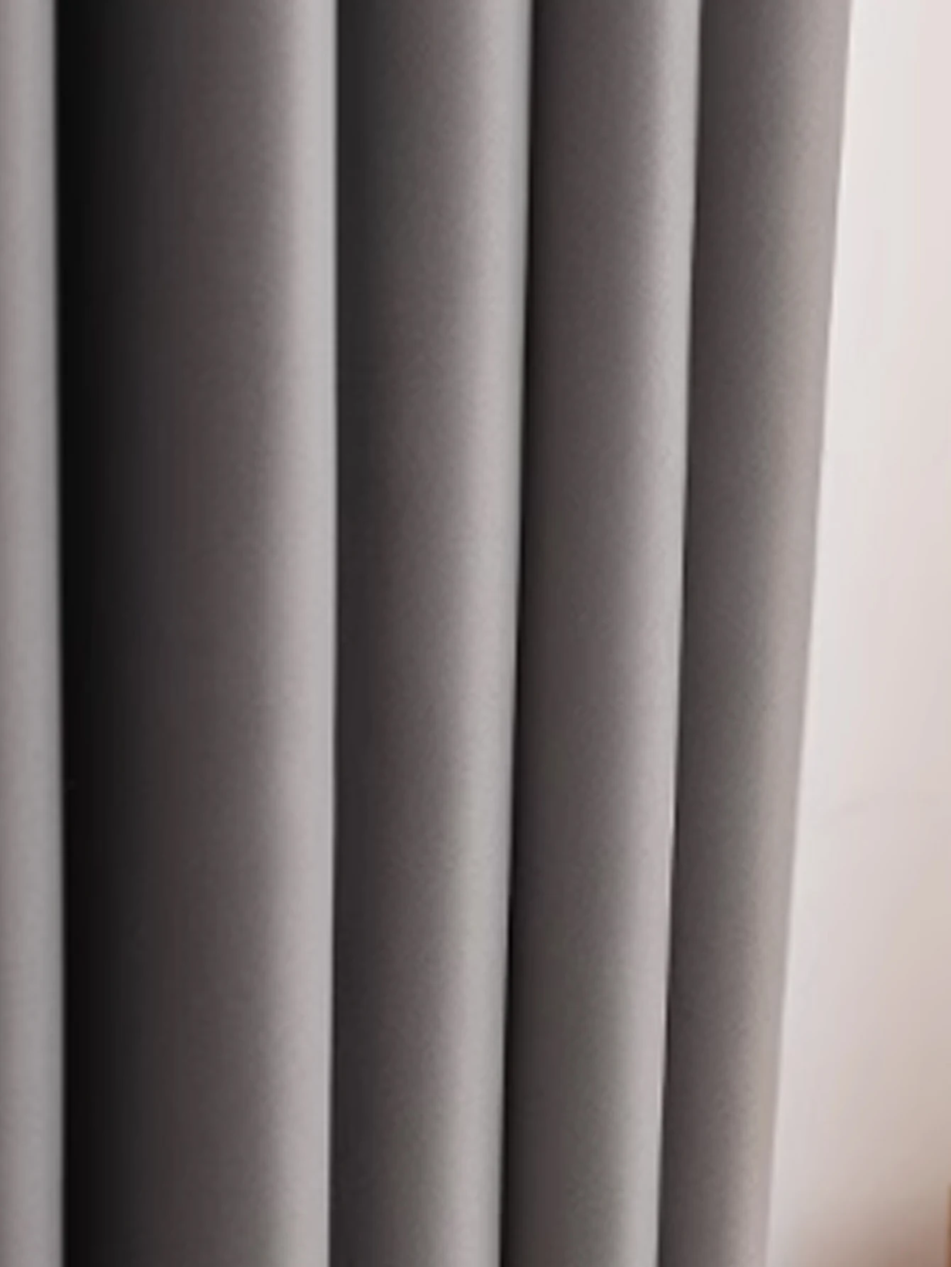 1pc Solid Color grey Blackout Curtain Darkening Black Shades Curtains For Bedroom and Living Room Grey Thermal Insulated Sound