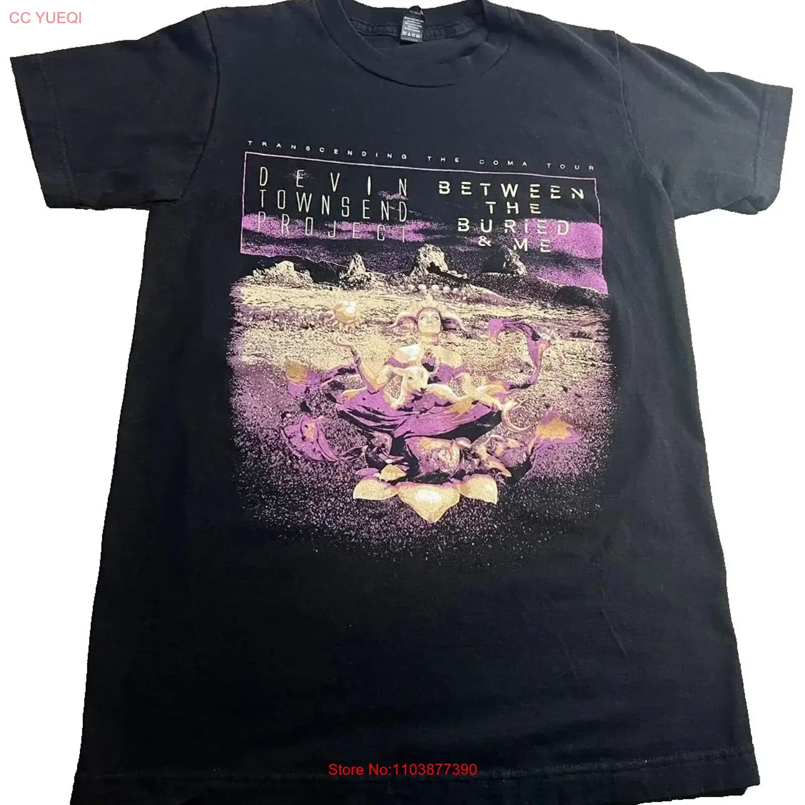 T-shirt Devin Townsend Transcending The Coma Tour Between Burned Me Taille S vintage délavé homme Légèrement style designer