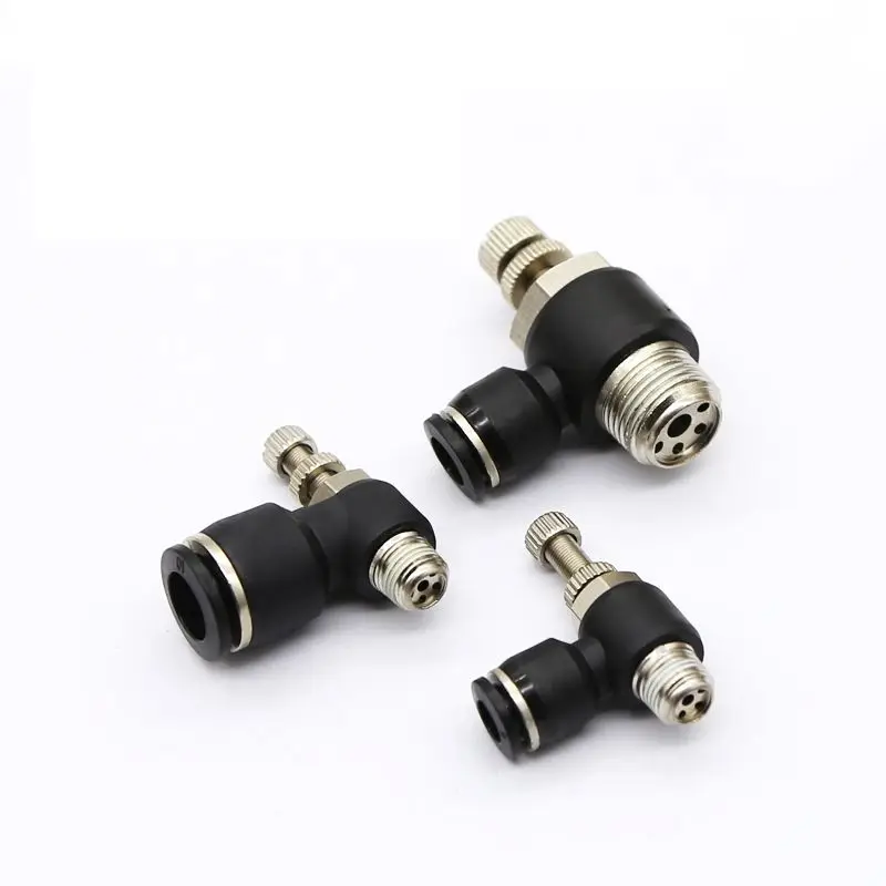 SL Pneumatic Quick Connector SL4-M3 SL4-M5 SL4-M6 SL6-M3 SL6-M5 SL6-M6 SL8-M5  Air Pipe Pressure Regulating Throttle Valve Micro