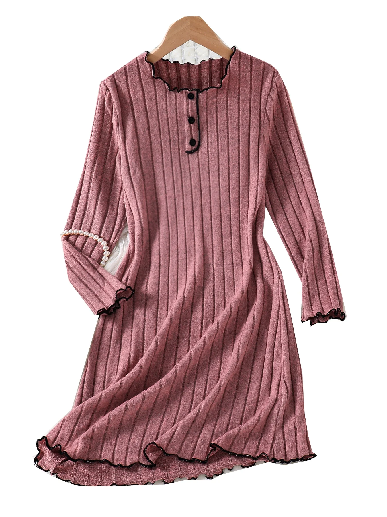 Lässiges Strickkleid für Mädchen, Frühling und Herbst, modisch, Neuheiten, bequemer Rock aus weichem Material für Kinder