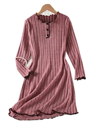 Girls Casual Knitted Dress Spring Autumn Fashion New Arrivals Comfortable Soft Material Skirt for Kids