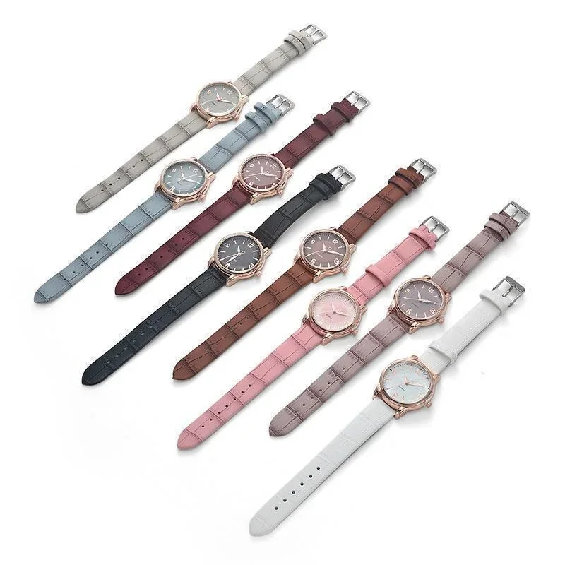 Digital Quartz Women Watch Creative Leather Strap Alloy Watch Wood Imitation Wood Grain Wristwatches Female Clock Relogio Mujer