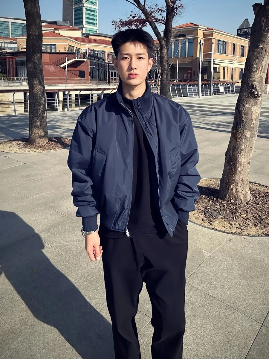 

Мужская пилотская куртка Oumulong: теплая зимняя хлопковая куртка с длинными рукавами, на молнии, с воротником-стойкой, верхняя одежда Cleanfit