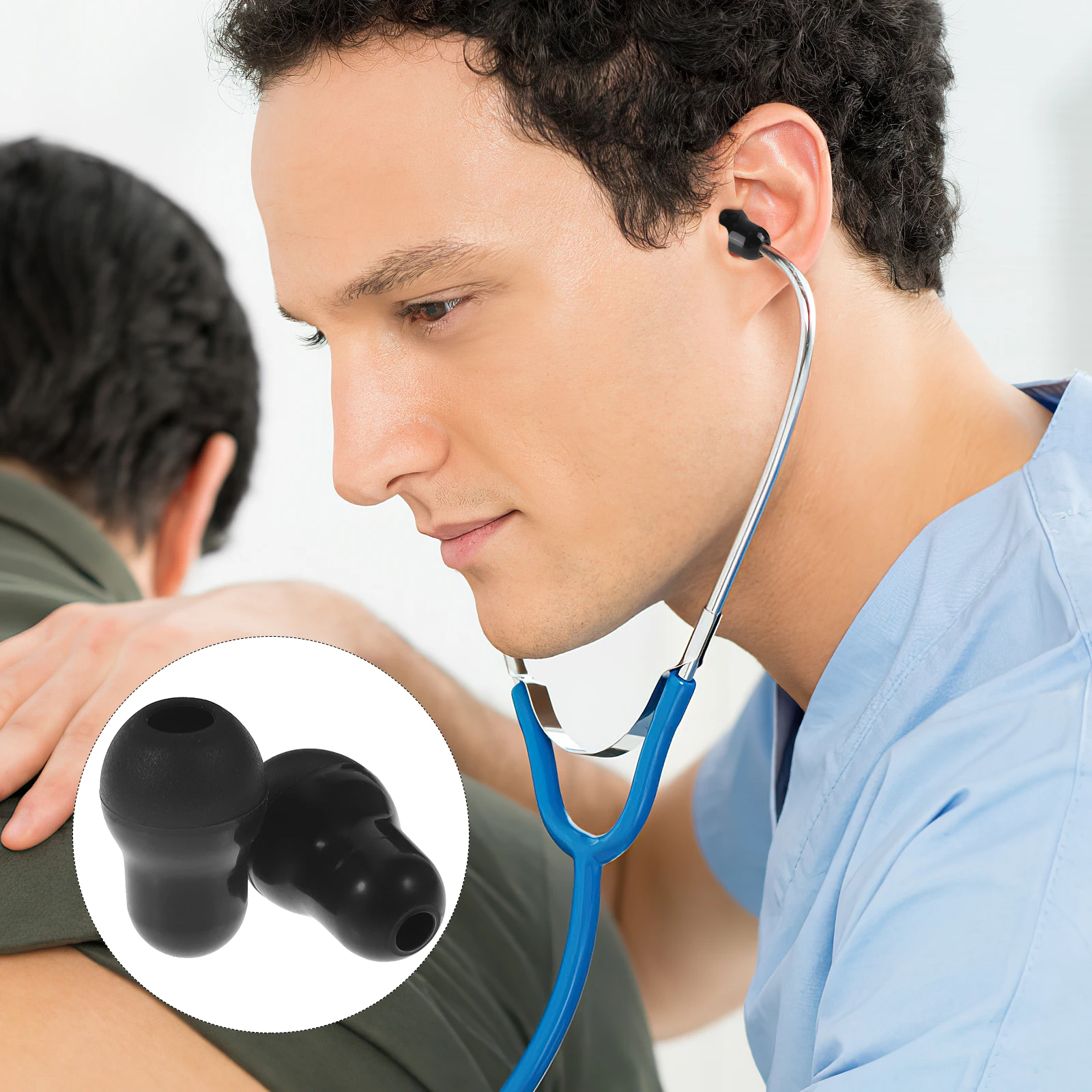 

10 Pieces Hard of Hearing Silicone Earplugs Earbuds Stethoscope Replacement Tips for