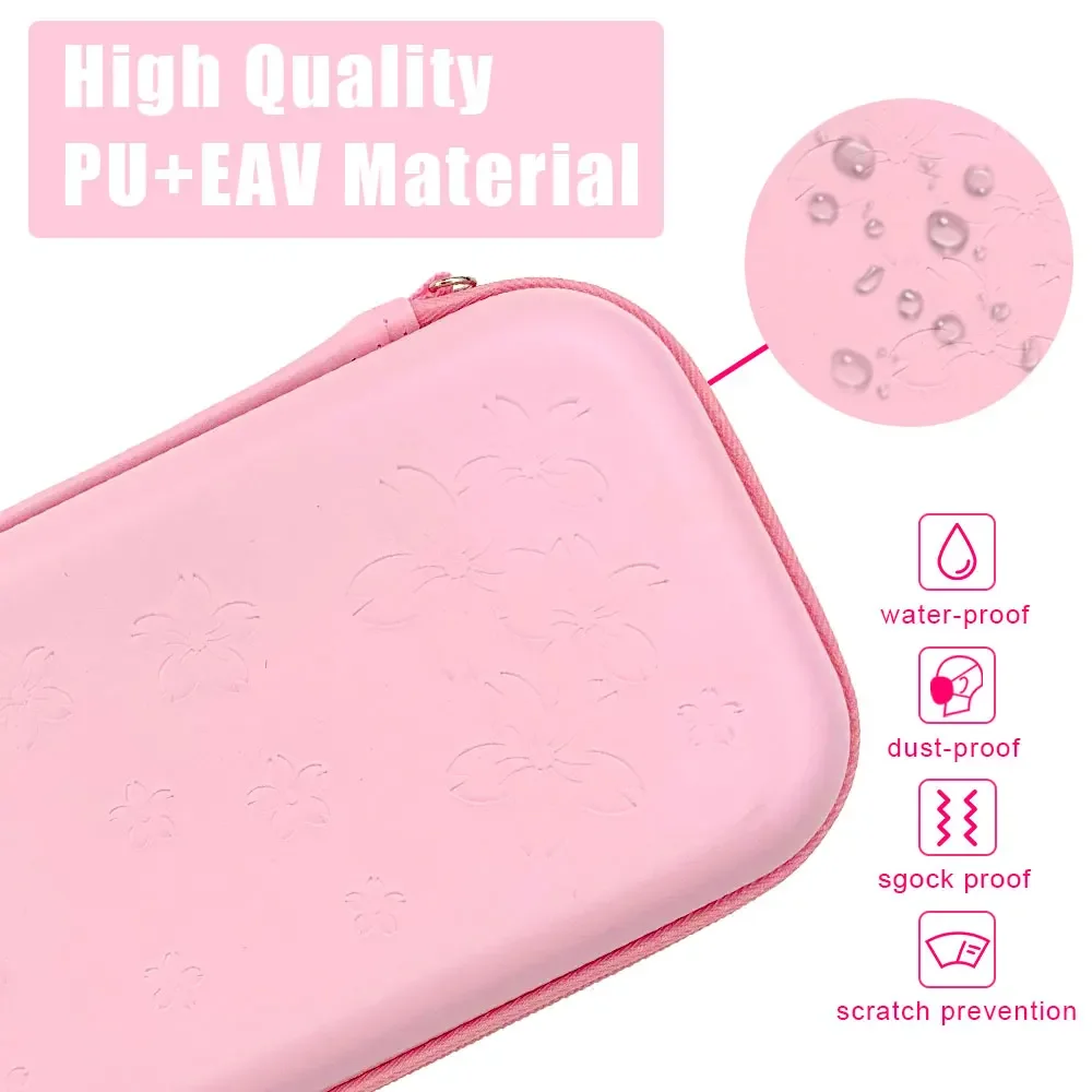 New For NS Pink Sakura Flower Portable Carry Bag For Switch OLED PU Waterproof Pouch Case Storage Cover Box for Nintend Switch