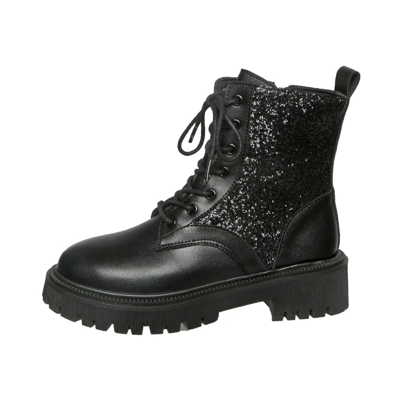 

2025 Winter Thick Bottom Boots Female Warm Thickened Short Boots Waterproof Soft Leather Cotton Flat Shoes Snow Boots Women 42