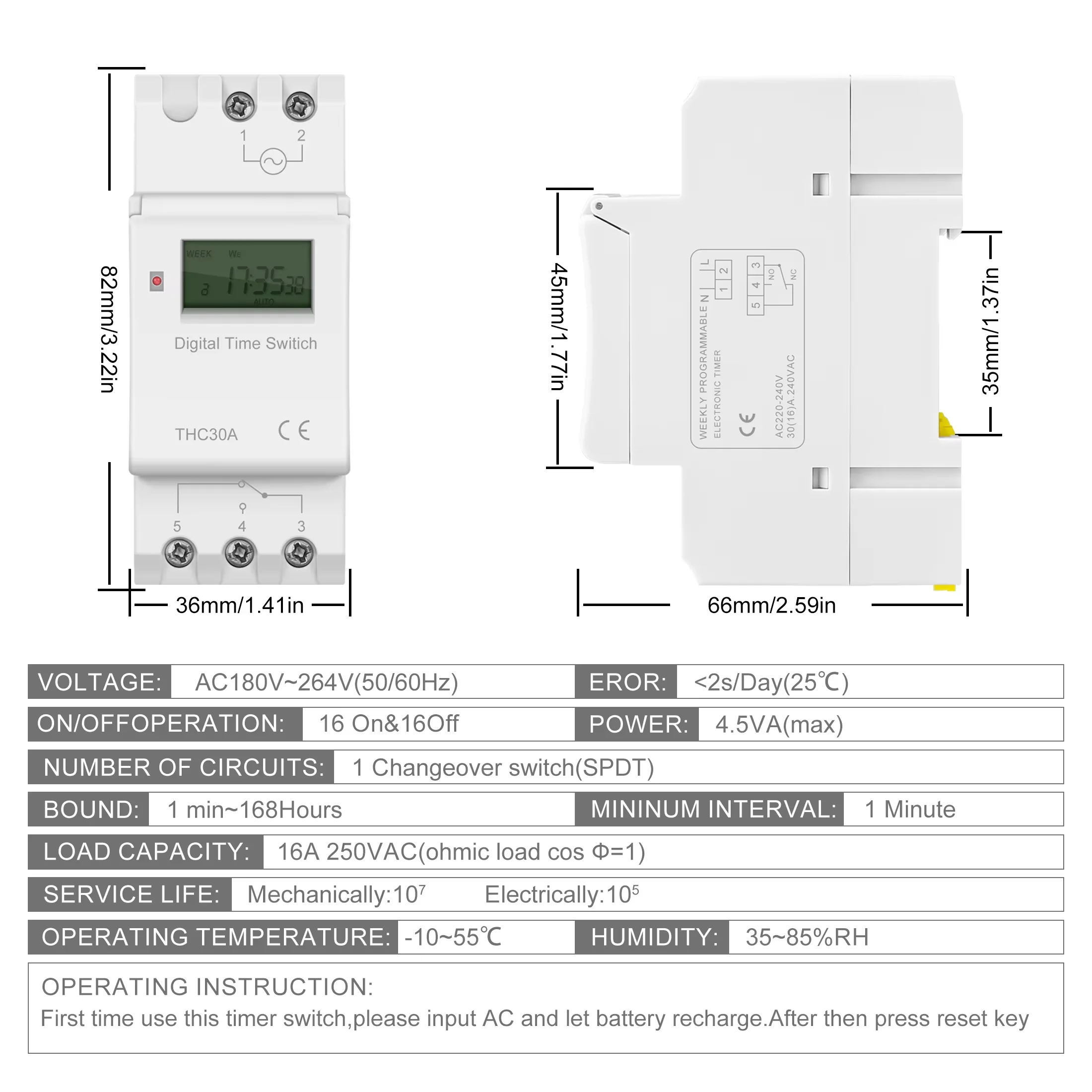 THC 15A  12V 24V 110V 220V Digital LCD Weekly Programmable Digital Timer Switch Time Relay