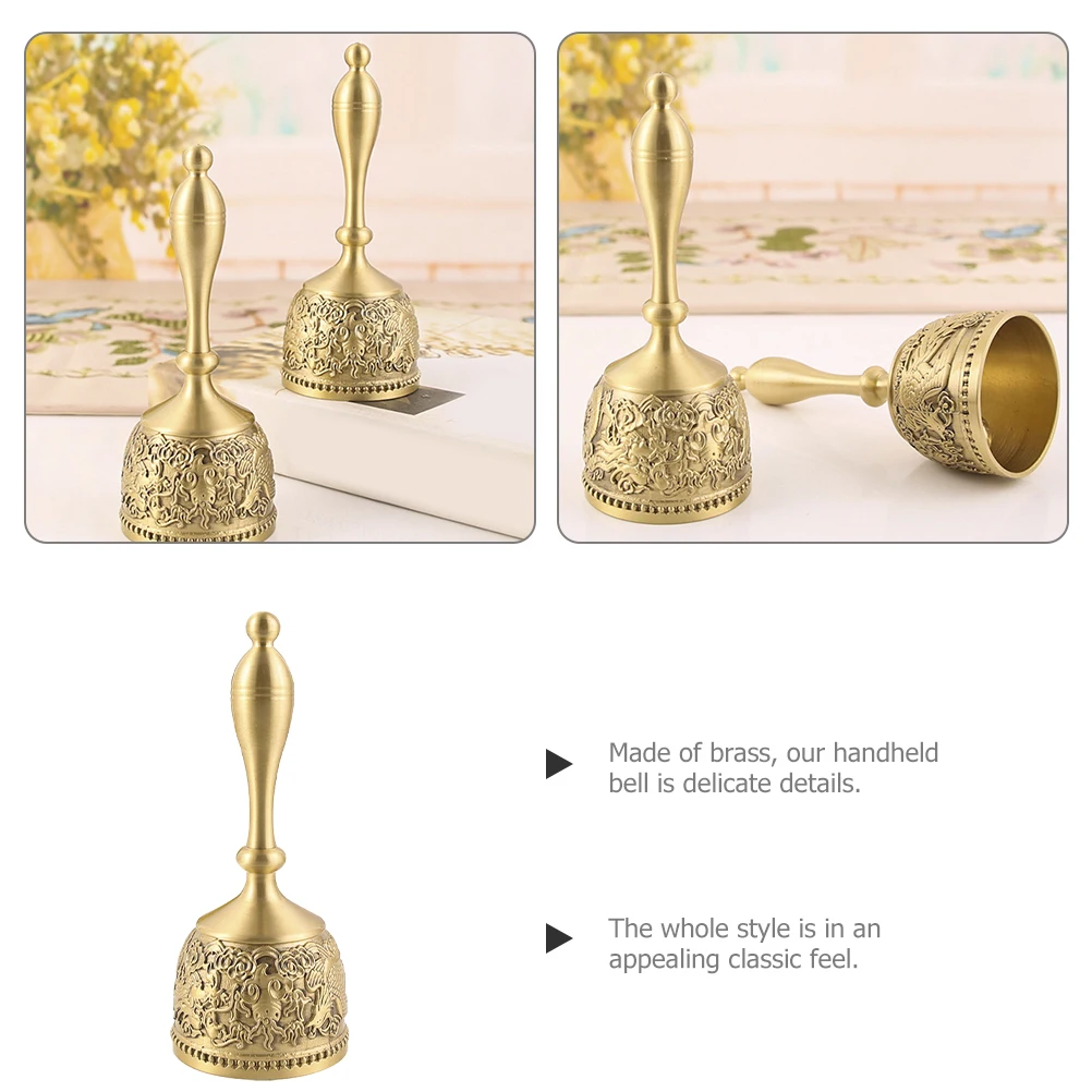 

Vintage Hand For Bar Restaurant Call Service Metal Desktop Decoration Brass Bell Retro Hotel Dish Bell Handheld Bells