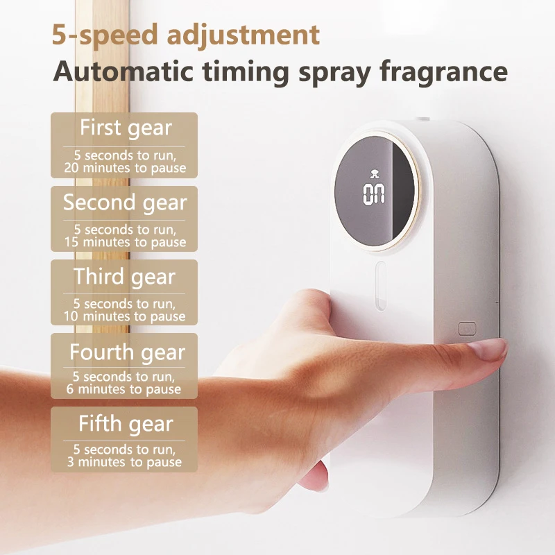 Home Indoor Battery Automatic Fragrance Machine Portable White Air Purifiers Perfume Air Freshener Essential Oil Diffuser