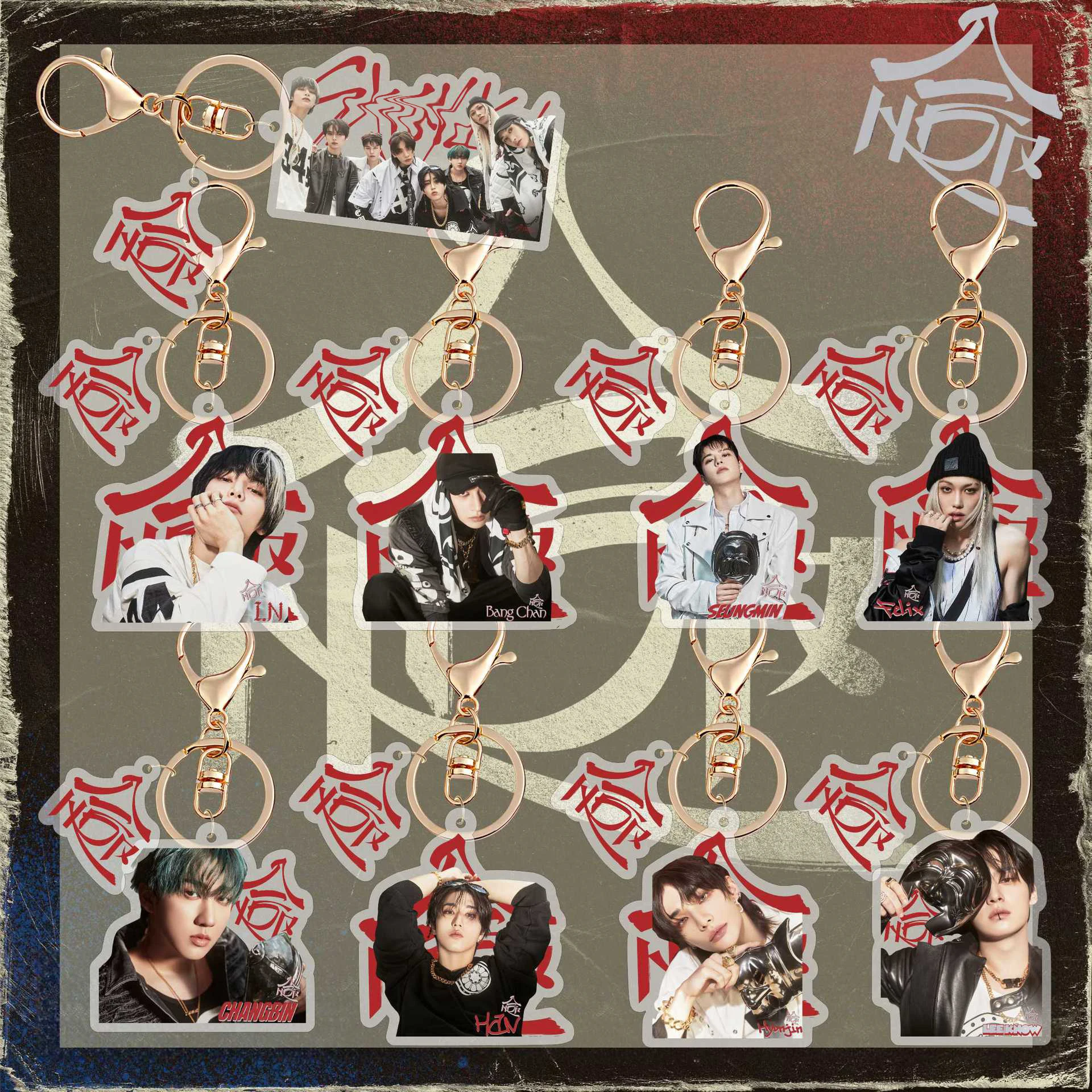 Acrylic Kpop Keychain NEW Album HOP SKZKE ATES Hyun-Jin Lee Yong-Bok Bang Chan Lee Min-Ho Keyring K pop Pendent Accessoeries