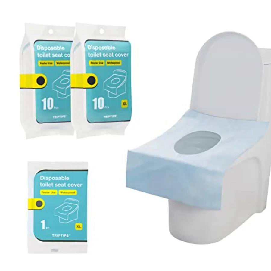 

Toilet Seat Covers Disposable Travel Pack 20 count｜Faster use-Sticker free｜Waterproof｜XL Disposable Toilet Seat Cover for Adult