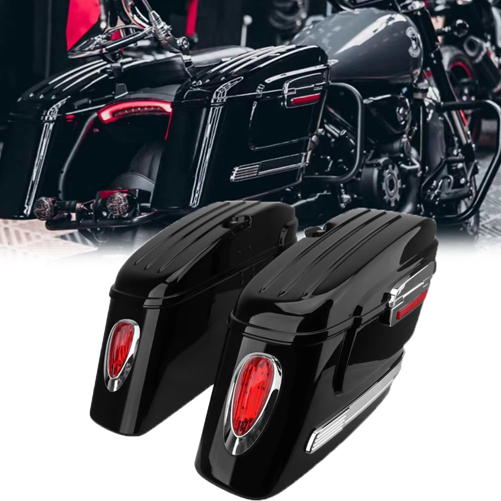 Siodełka boczna skrzynka narzędziowa motocyklowa uniwersalna z tylnym światłem bagażnik twardy futerał na Harley dla Honda dla Yamaha do Suzuki