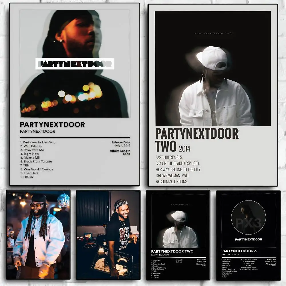 Cool Singer P-PARTYNEXTDOOR Poster Self Adhesive Wall Art Decor for Bedroom Living Room Office Home Halloween Gift