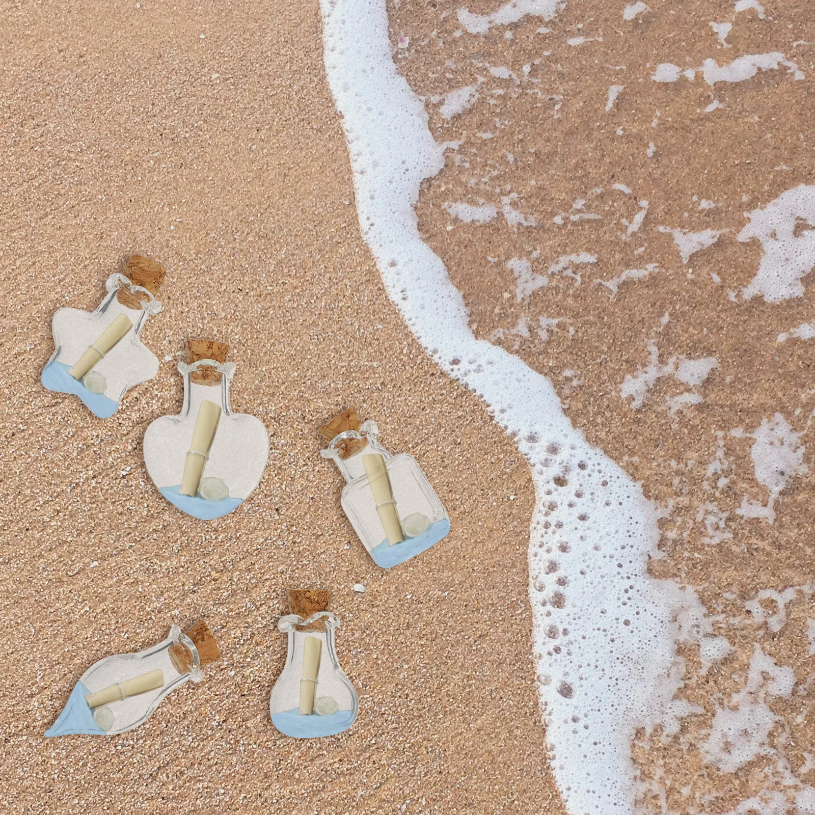 

10Pcs Lovely Glass Cork Bottles Multi-Functional Miniature Bottle for Wishing Message DIY Necklace Pendant Empty Perfume Bottle