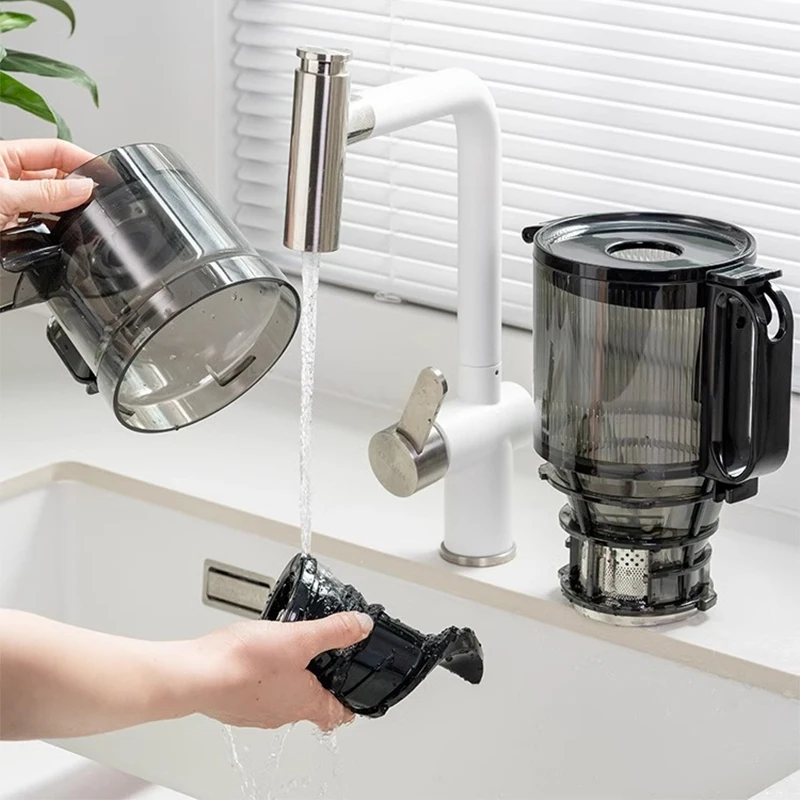 เครื่องคั้นน้ำผลไม้ขนาดลำกล้องขนาดใหญ่เครื่องคั้นน้ำผลไม้ไฟฟ้าอเนกประสงค์สำหรับใช้ในครัวเรือนความเร็วต่ำสำหรับผักผลไม้เพื่อการค้า