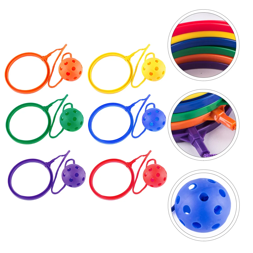 Jeu de saut en plastique pour enfant, 6 pièces, cerceau, balle, rinçage, jambe diabétique, balançoire, jouets pour fille, sport à l'extérieur, fitness