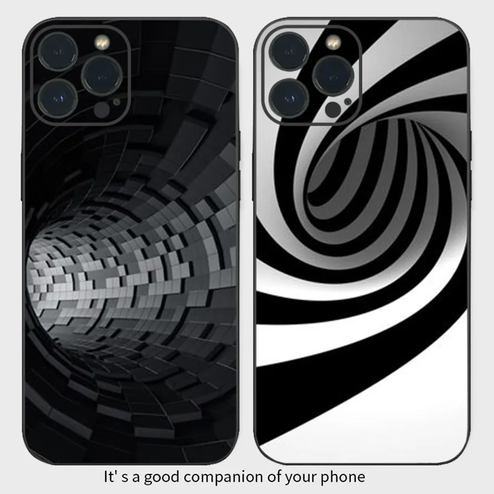 Retro Liquid Swirl Abstract Pattern Square In Hot Phone Case  For iPhone15 14 13 12 Mini 11 Pro XS Max X XR SE5 6 7 8 Plus Soft