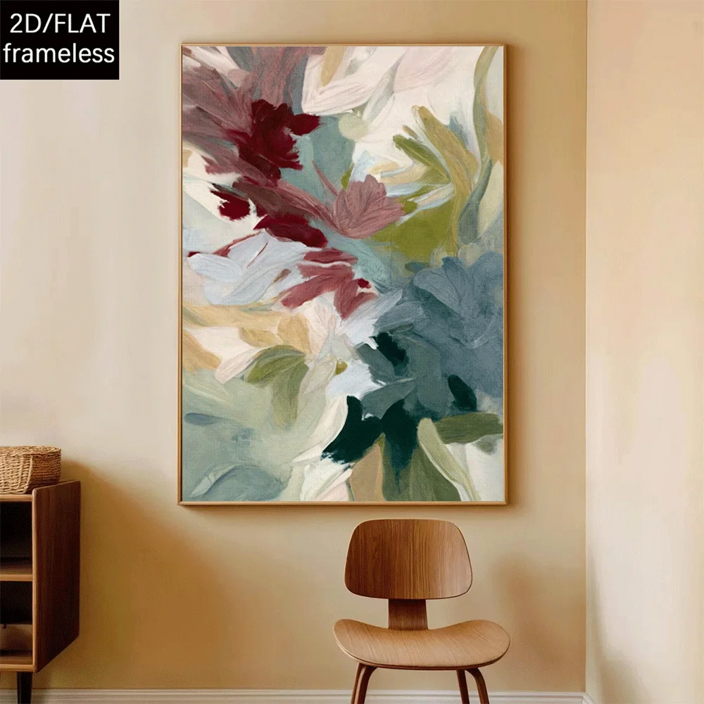 

2D Flat Abstract Vintage Garden Petal Canvas Wall Art, Unframed Spring Theme Wall Art Painting for Living Room and Bedroom Decor