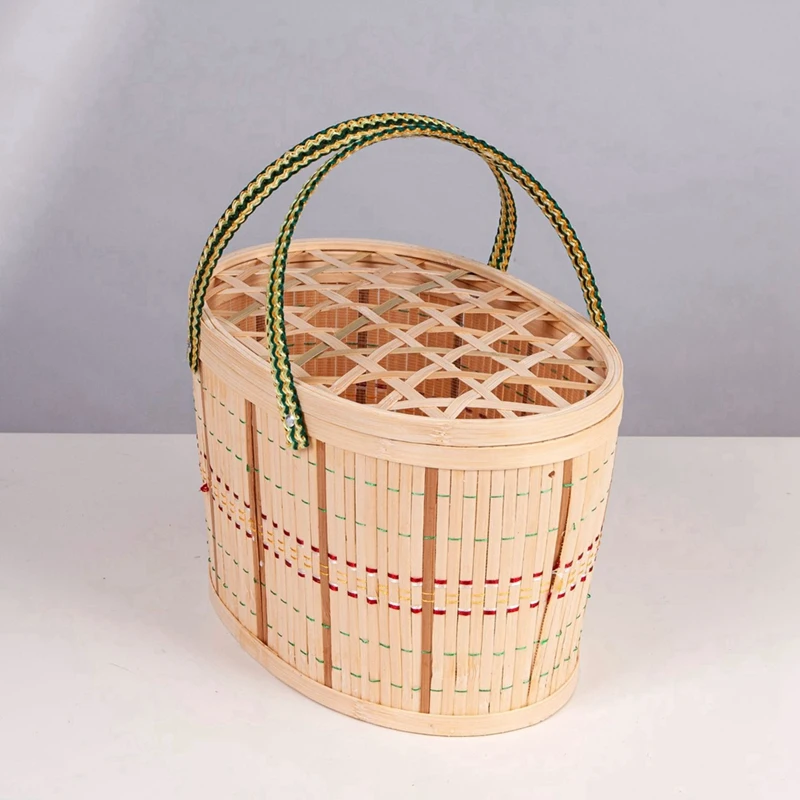 Eggs And Other Bamboo Woven Basket Portable Egg Bamboo Basket Bamboo Basket For Specialty Product Packaging And Gift Giving