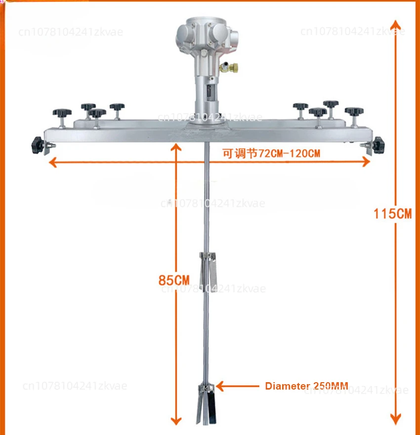 1000L Commercial Barrel Drum Stirrer With Support Hanger Pneumatic 1 Ton Air Agitator IBC Tank Mixer Machine