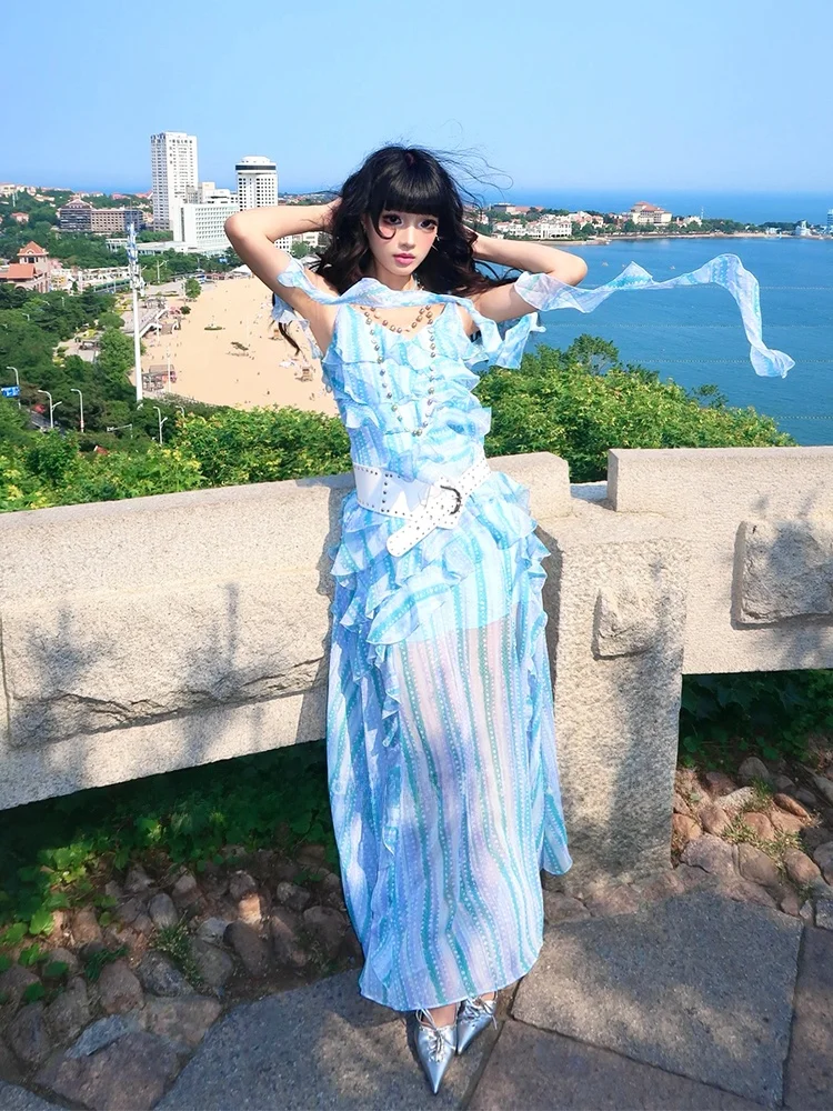 Blue Striped Polka …