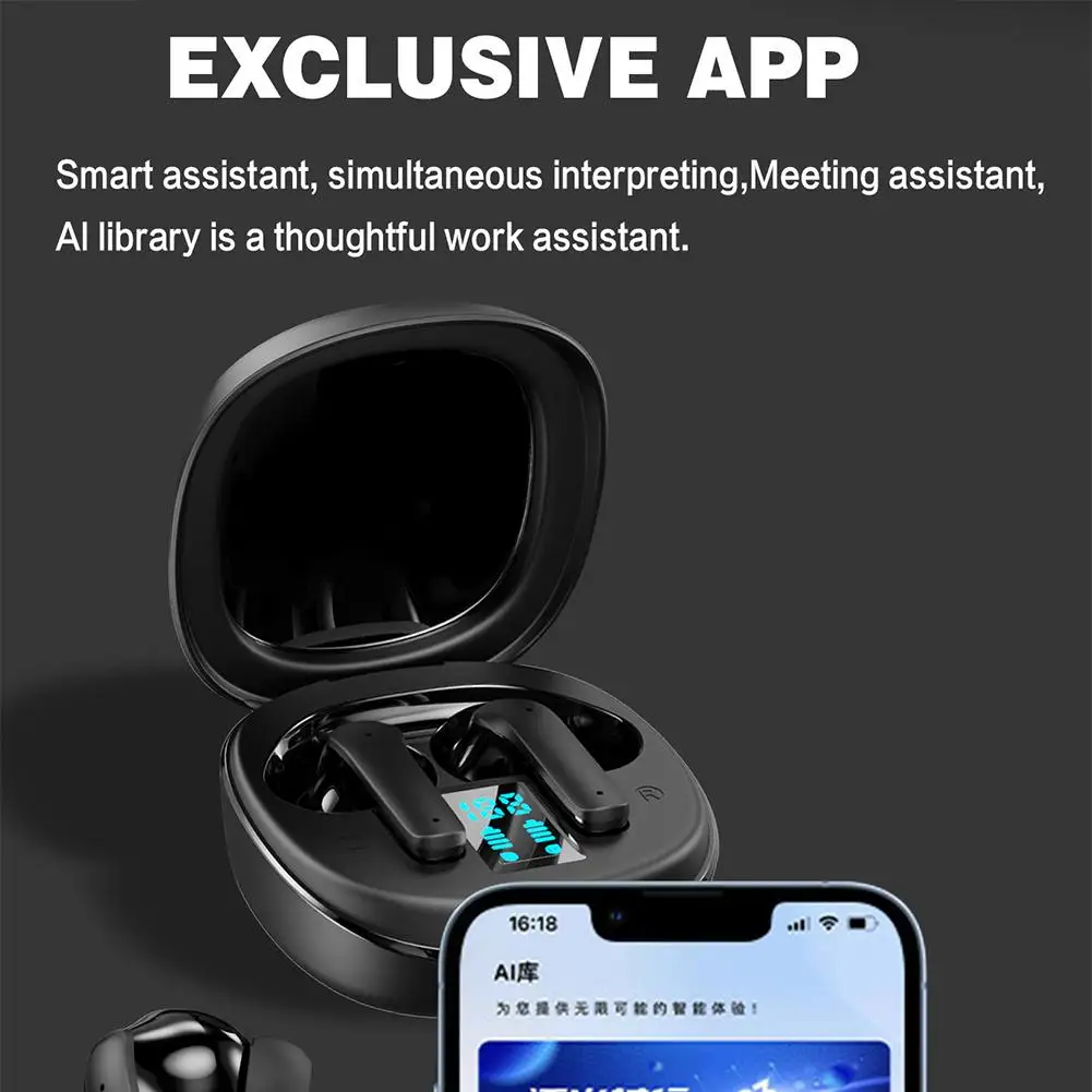 

Language Translation Headphones AI Language Translator Earbuds Languages 5.4 Long-lasting Bluetooth Supports Battery Life 1 G8P7