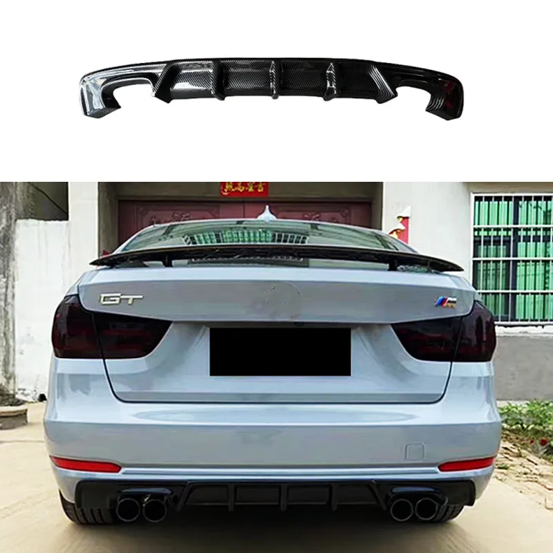 For 2014-2018 BMW 3 Series GT F34 Ordinary Edition 4Door Car Rear Bumper Diffuser Lip Spoiler Splitter Chin Bodykit Accessories