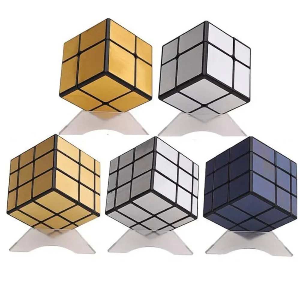 QiYi Multiple Options 2x2/3x3 Mirror Cube Gold Silver Brushed Magic Cube Speed Professional Puzzle Cubo Magico Toys