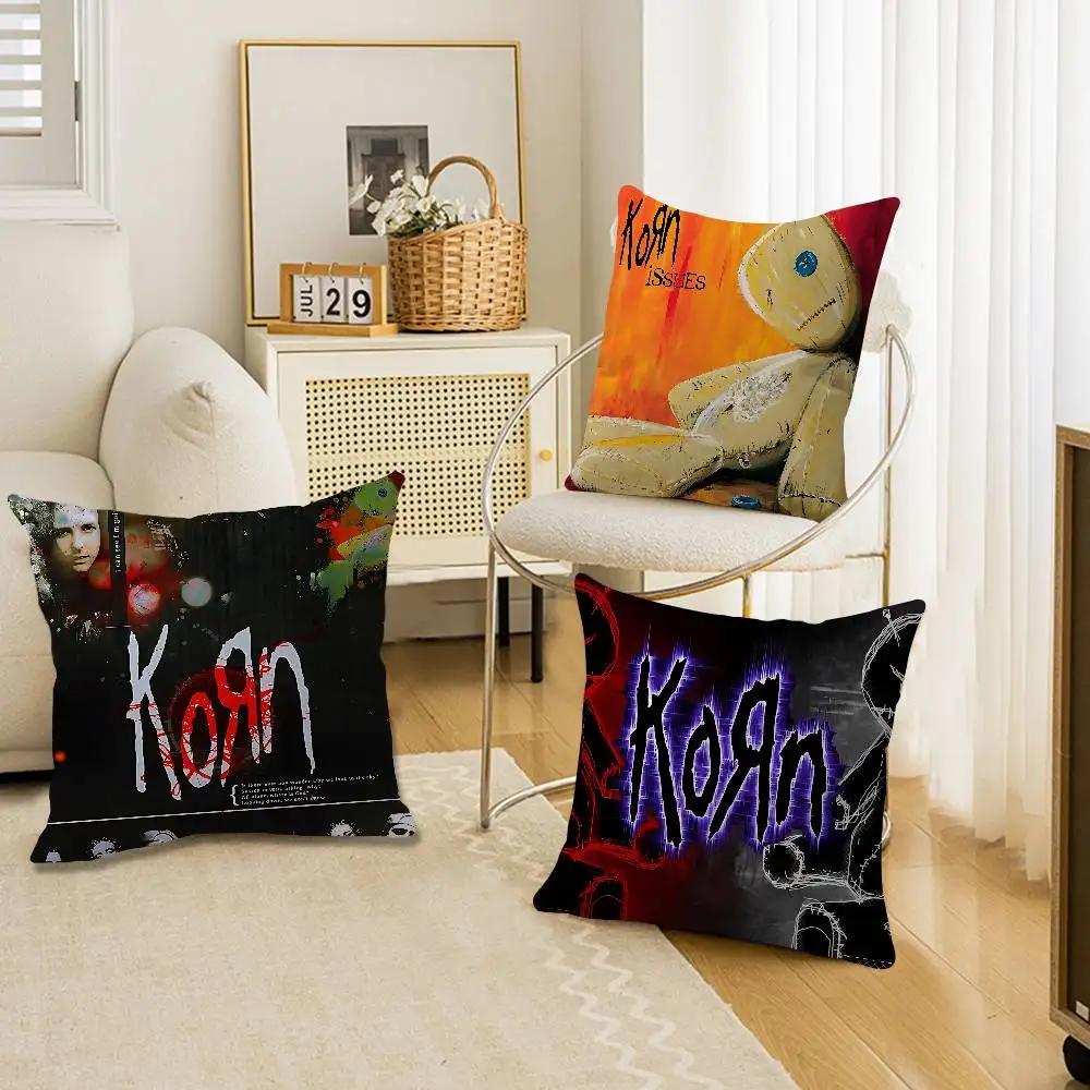 Rock Band K-Korn Office Cushion Pillowcase Car Cushion Cover45X45CM Lumbar Pillowcase Sofa Pillowcover