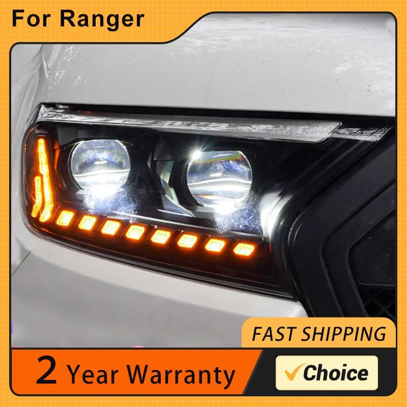 Car Front Headlight For Ford Ranger Everest T6 FL T7 T8 Raptor Endeavour LED HeadLamp Styling Dynamic Turn Signal Lens Automoti