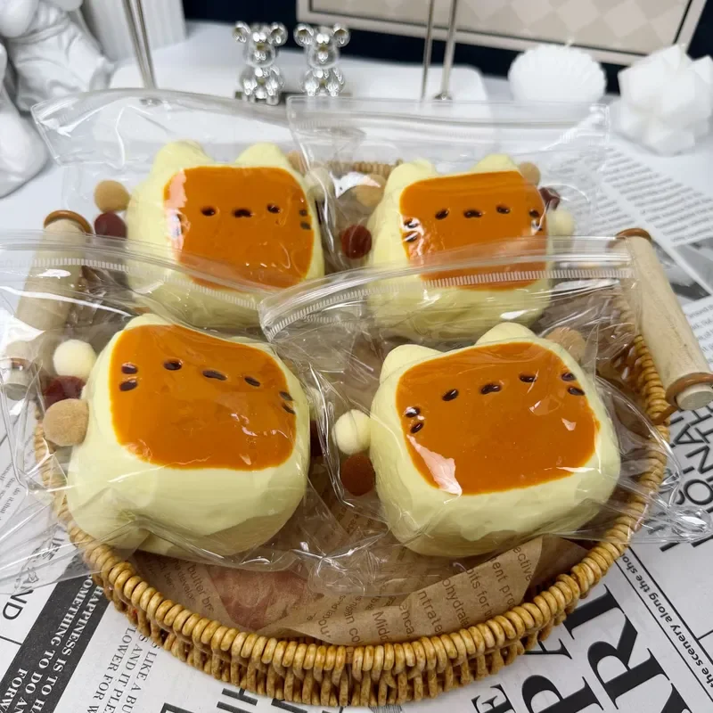 Cute Kitten Silicone Squishy Toy Food Grade Slow Rebound Stress Relief Pinch Music Mud Sensory Fidget for Kids