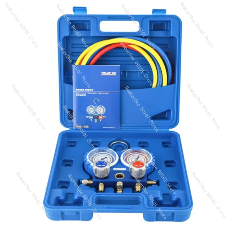 Anti-Collision Fluorometer Set, Refrigerant Coolants, Pressure Double Meter, VMG-2-R22-B, R410a, R134a