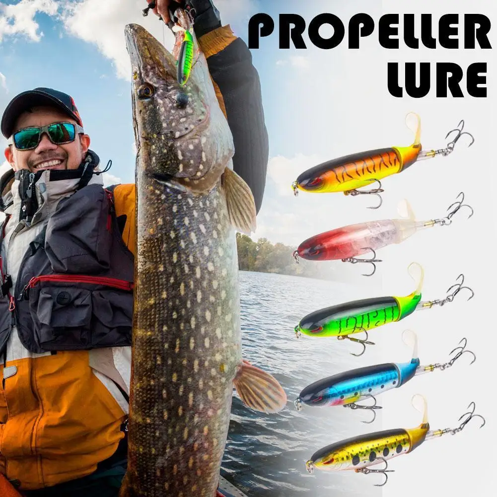 Topwater قلم رصاص بلوبر الصيد إغراء سطح جرار المروحة Wobblers 10 سنتيمتر توبواتر الصيد إغراء Whopper بوبر الاصطناعي