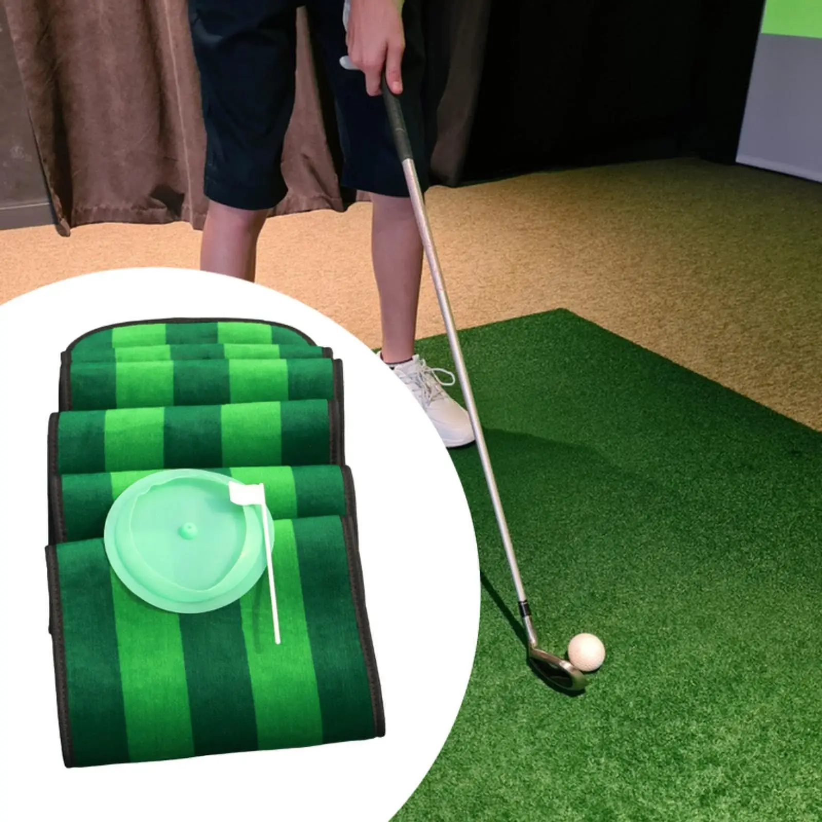 Golf Putting Mat Lightweight Professional Portable Driving Range Golf Putter