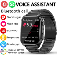 2023 New Bluetooth Call Blood Glucose ECG+PGG Smart Watch Men Heart Rate Blood Pressure Oxygen Body Temperature IP67 SmartWatch