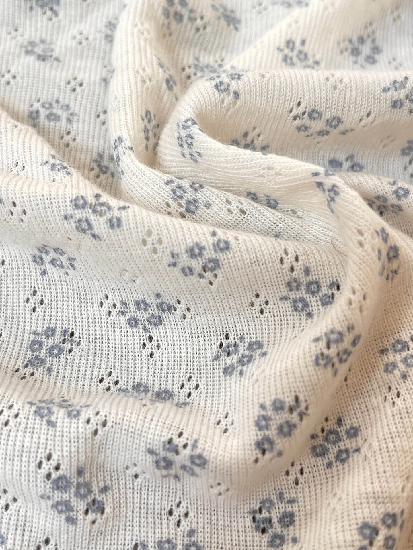 

Korean Style Floral Pattern Stripe Hollowed-out Pure Cotton Children's Wear Skirt Shirt Creativity Handmade DIY Sewing Fabric