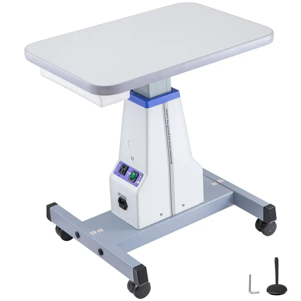 

Motorized Adjustable Medical Cart for Dental and Optical Instruments Two Device Work Table 18.9x15.7 Inches