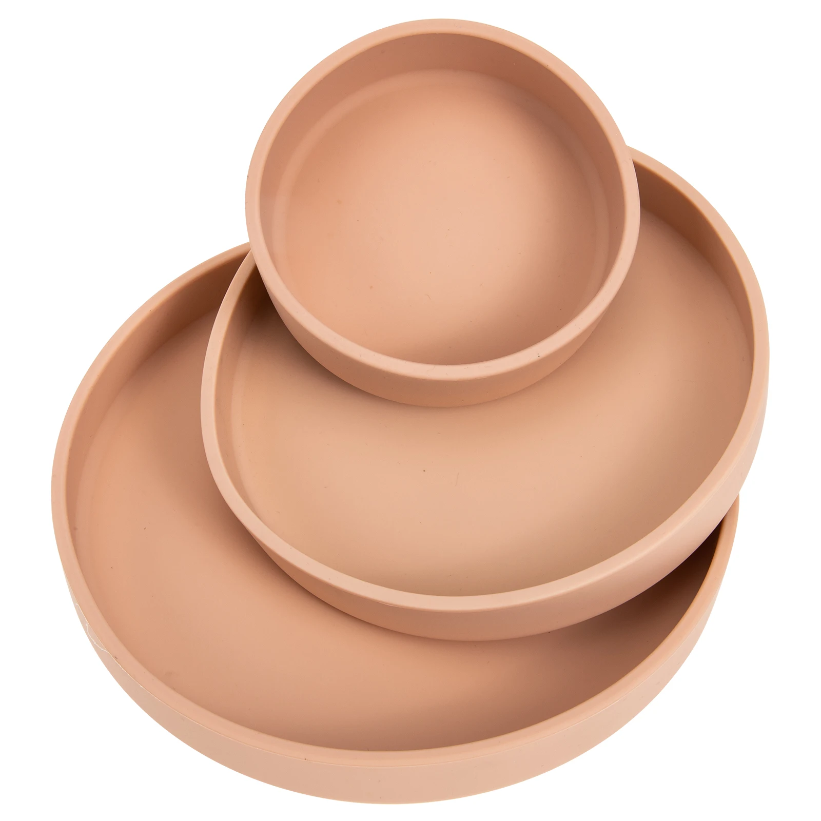 

3 Pcs Baby Silicone Bowl Toddler Plate Dinner Bowls Food Grade Safe Tableware Set Anti Deformable Elastic