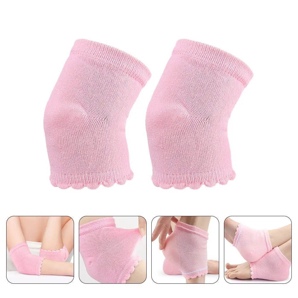 

2Pairs Gel Elbow Moisturizing Sleeves Moisturizing Socks for Foot Care Toeless Gel Heel Socks Elastic Comfortable Fit