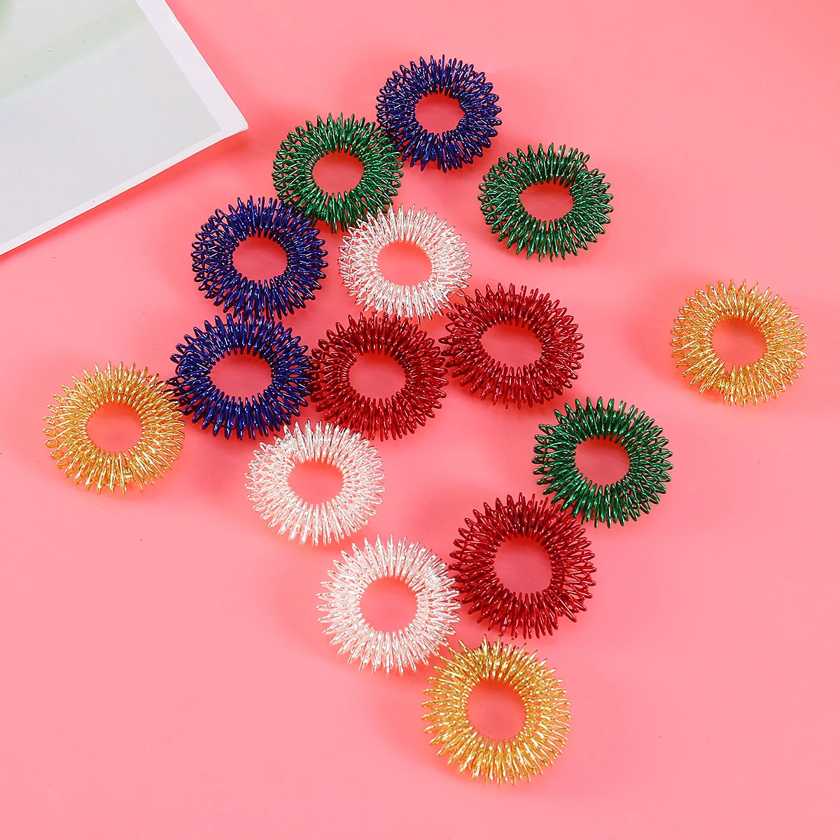 

15 Pcs Spiky Sensory Ring Finger Massage Rings Acupressure Fidget Toy Mini Massager