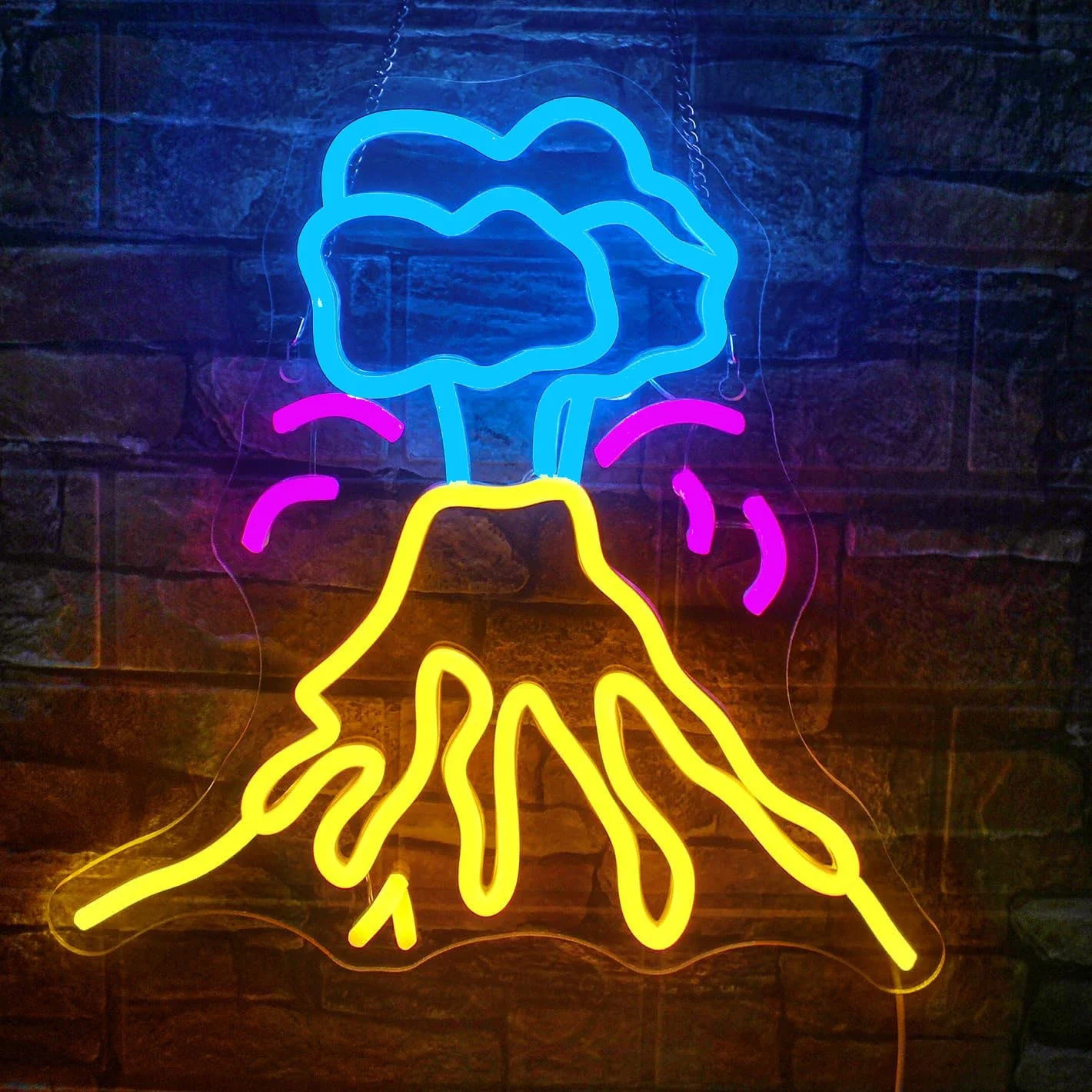 Volcano Neon Sign Fun Neon Sign for Wall Decoration USB Mountain Led Sign for Hotel Led Gamer Neon Sign Game Room Bar Club Decor