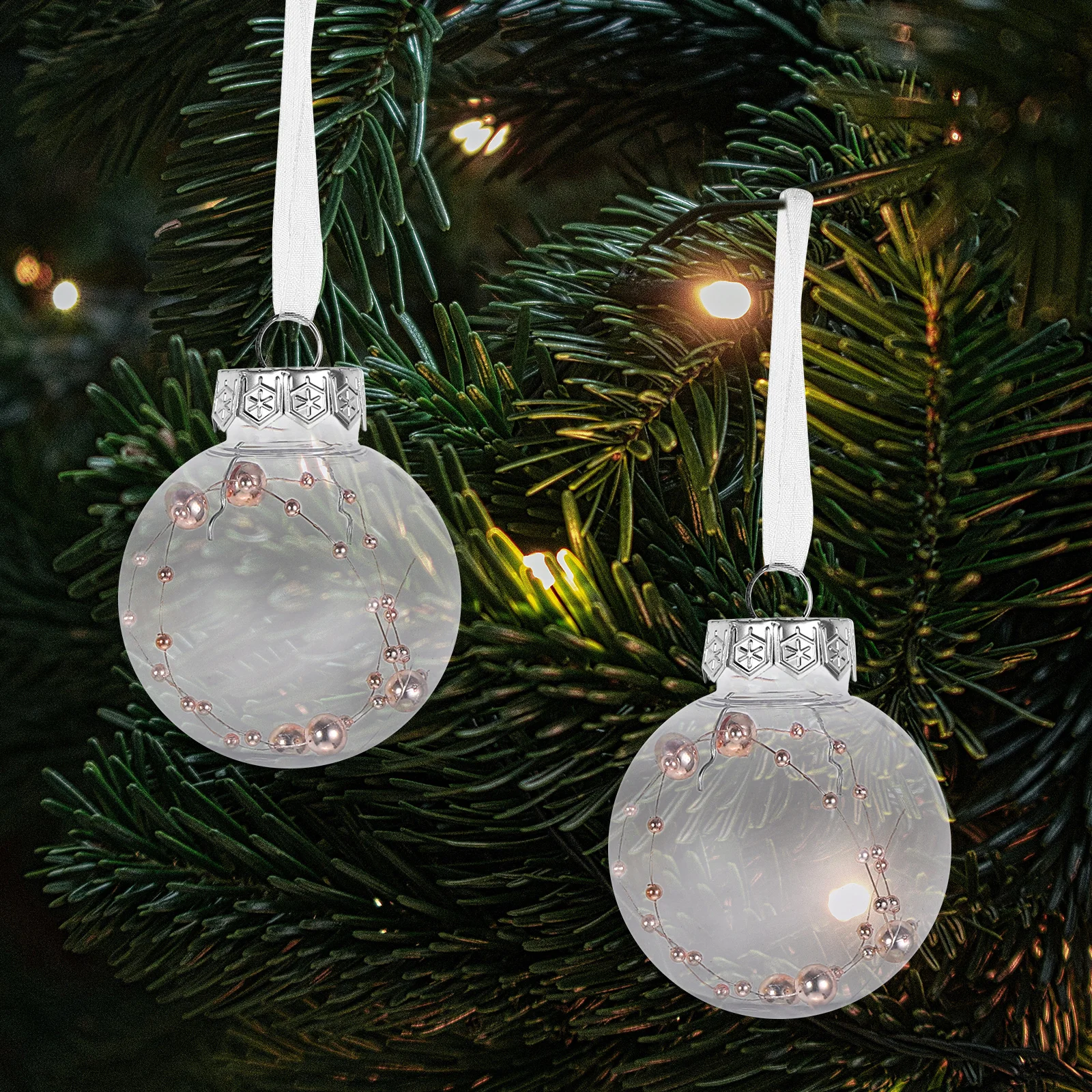 

24Pcs Red Xmas Balls Pendants Clear Christmas Tree Decorations Party Supplies Plastic Ornaments For Home School