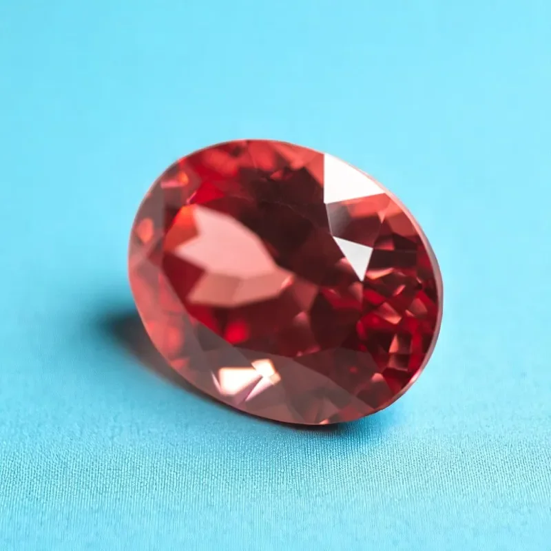 Lab Baru Tumbuh Padparadscha Api Lotus Bentuk Oval Berbagai Ukuran Batu Permata Longgar dengan Sertifikat AGL untuk Pembuatan Perhiasan Diy
