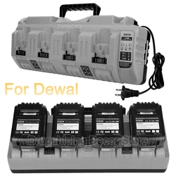 DCB104 Li-ion Battery Charger 4-Port 3A Current For Dewal 12V 14.4V 18V 20V Battery charged Simultaneously DCB107 DCB115 DCB118