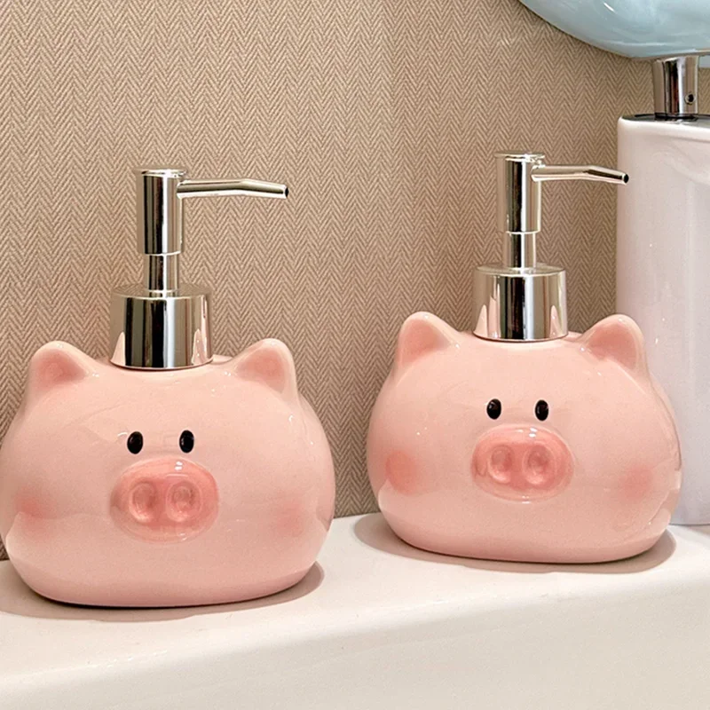 soap dispenser Piggy hand sanitizer bottle press bottle light luxury cartoon shower gel dispenser bottle frother dispenser