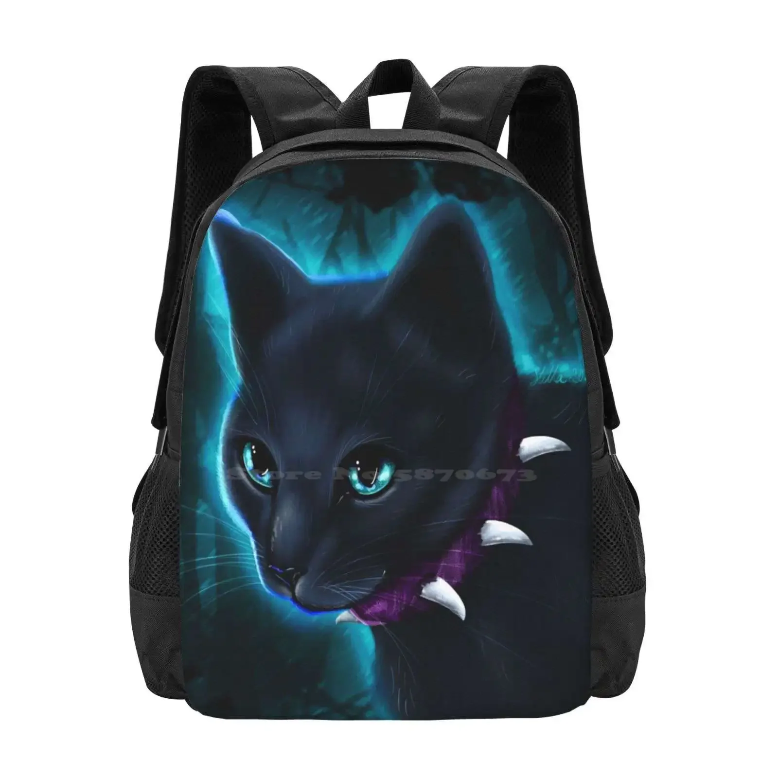 

Scourge Hot Sale Schoolbag Backpack Fashion Bags Magical Cats Pretty Fantasy Kitten Scourge Blue Clan Blood Forest Black