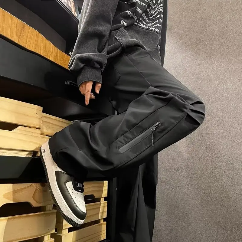 

American High Street Vibe Men's Casual Sports Pants Spring Autumn Cycling Trousers Cool Haome High-End Feeling Long Pants